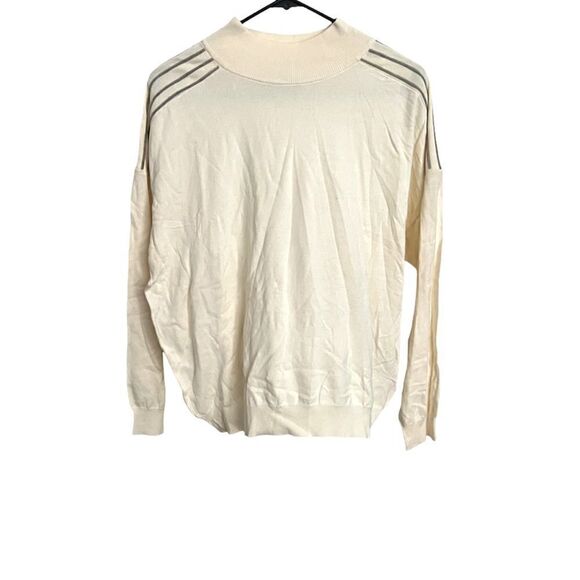 Alfani Women's Ivory Stud Trim Mock Neck - Picture 2 of 5